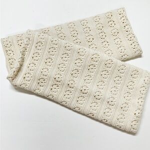 Park & Smith Home Eco Ordinates Cream 100% Cotton Crochet Knit Pillow Sham Pair